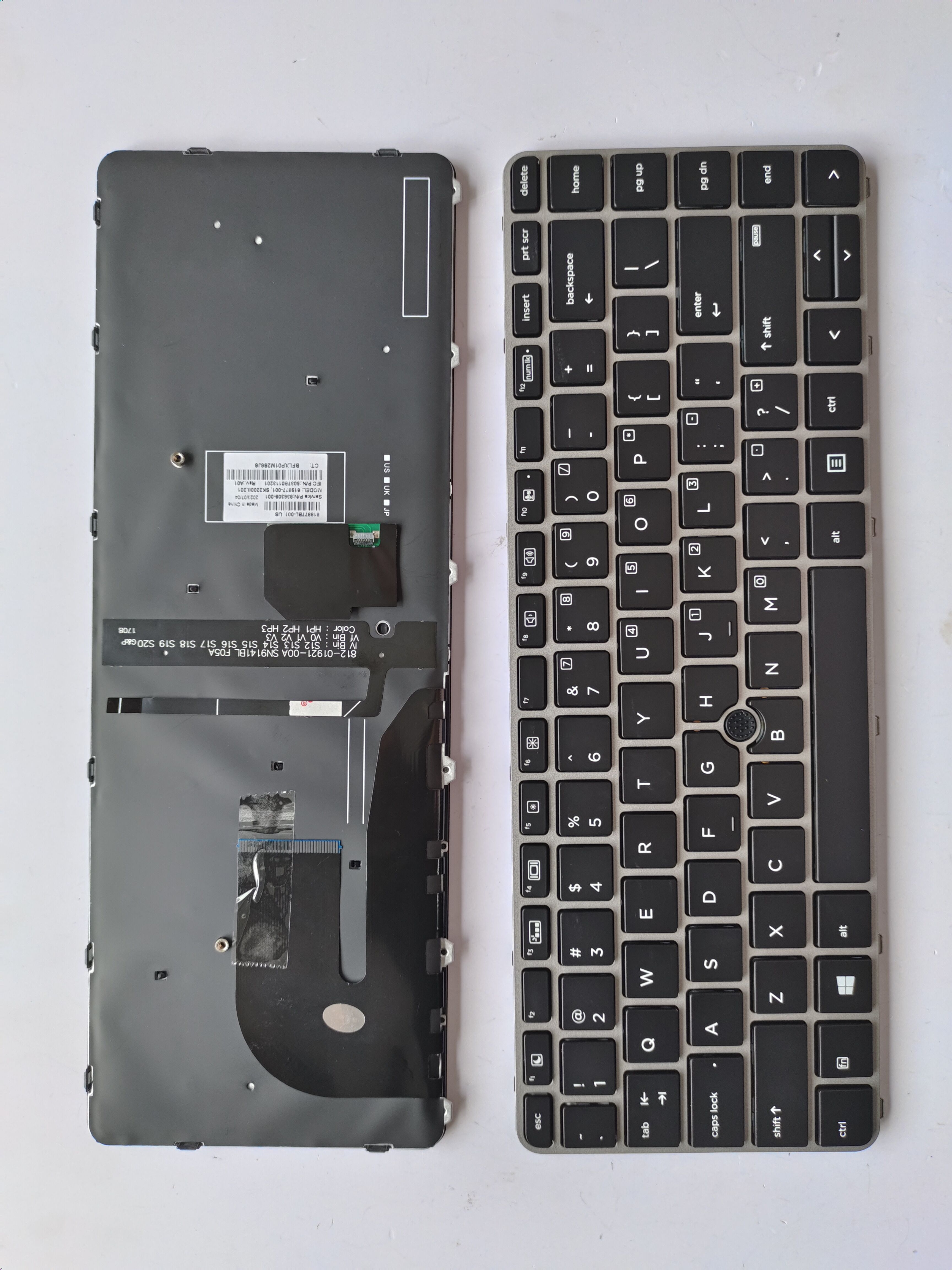 Picture of New Replacement Laptop Keyboard For HP 840G3/745G3/848G3/840G4/745G4/ZBOOK14U G4 SILVER FRAME BLACK With Point Backlit (OEM) US Layout